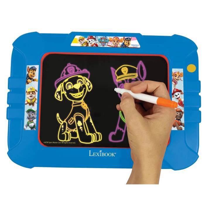 PAT 'PATROUILLE Schiefer zum Zeichnen von Neonlicht mit Markern und Farbmodellen - LEXIBOOK