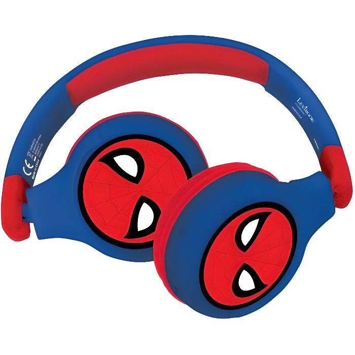 SPIDER-MAN Komfortabler faltbarer 2-in-1-Bluetooth- und Kabelkopfhörer für Kinder mit Geräuschbegrenzung - LEXIBOOK
