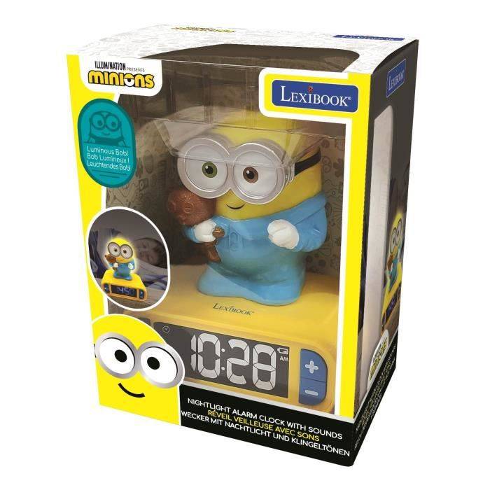 MINIONS Wecker mit 3D-Nachtlicht- und Soundeffekten - LEXIBOOK