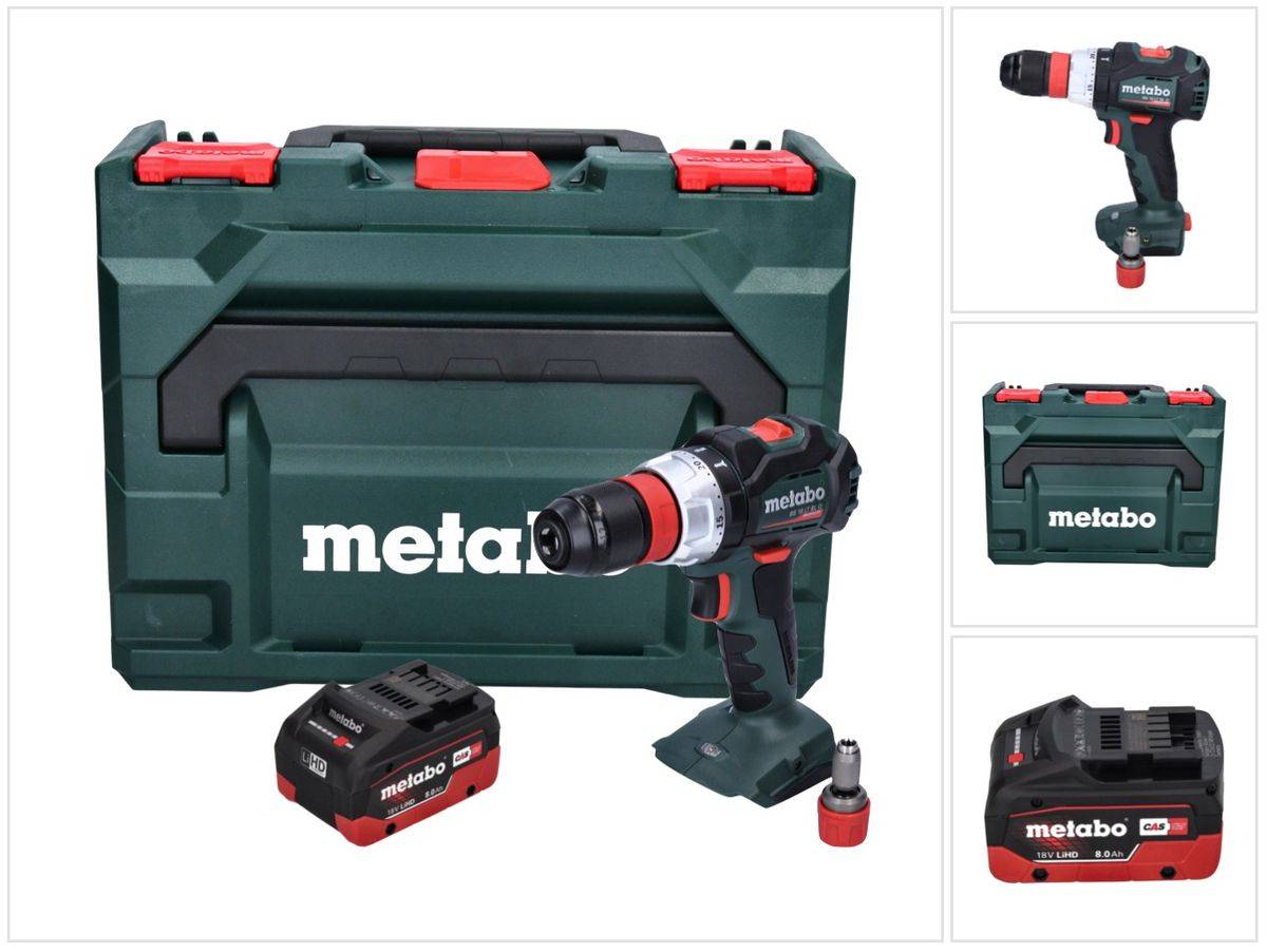 Metabo BS 18 LT BL Q Akku Bohrschrauber 18 V 75 Nm Brushless + 1x Akku 8,0 Ah + metaBOX - ohne Ladegerät