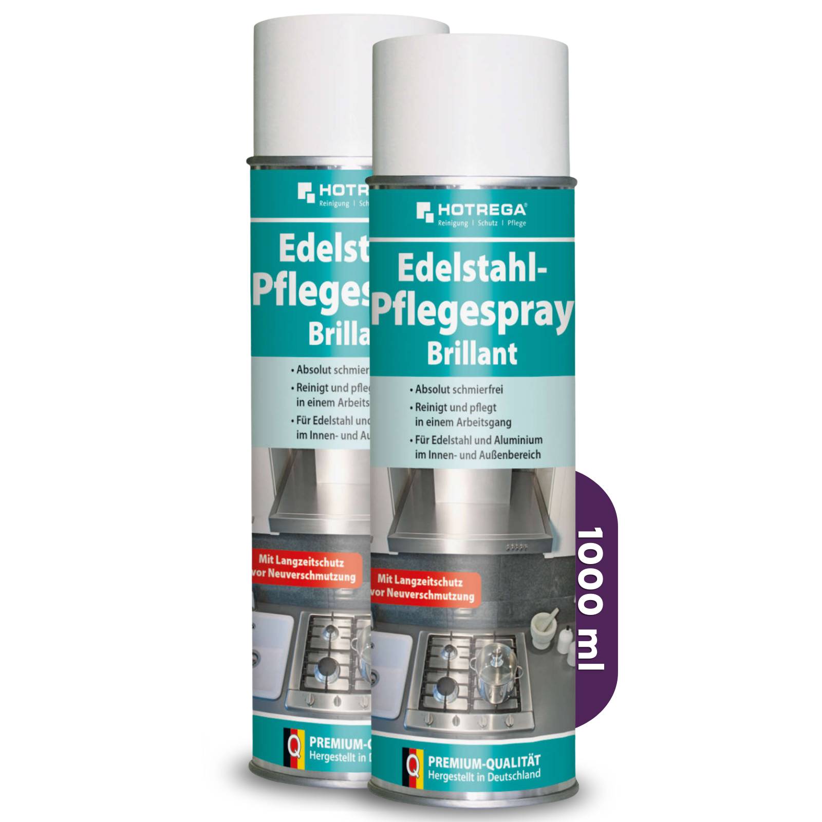 HOTREGA Edelstahl Pflegespray Brillant Sets - Menge:2