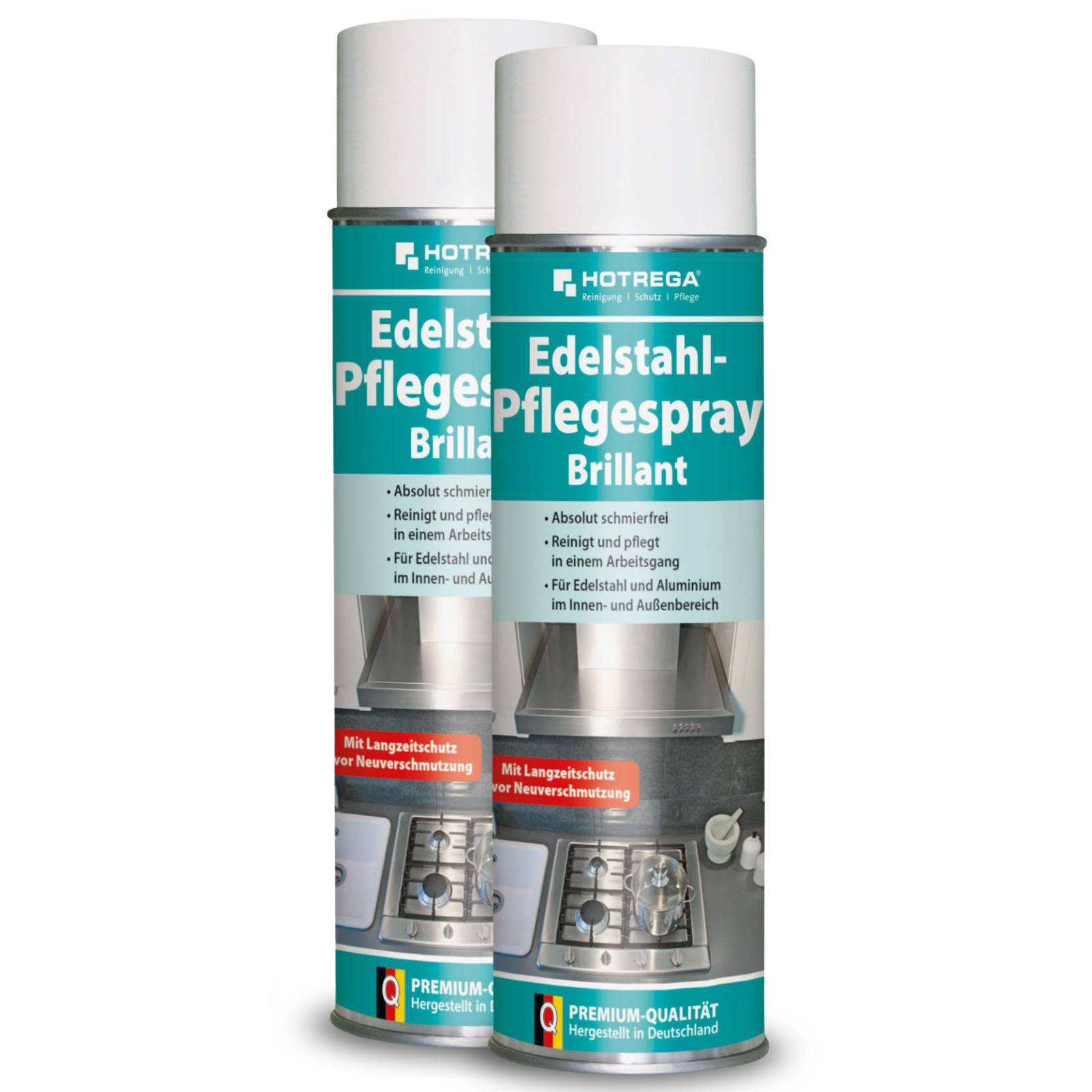 HOTREGA Edelstahl Pflegespray Brillant Sets - Menge:2