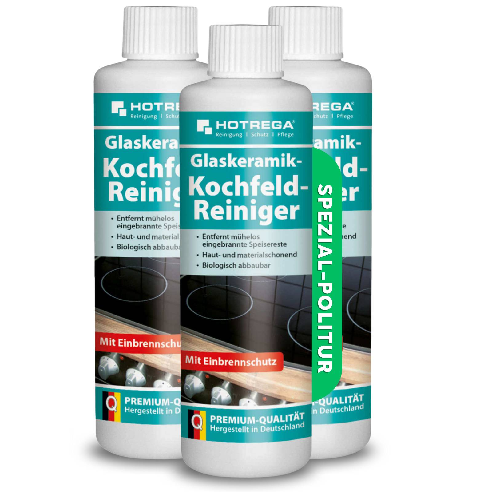 HOTREGA Glaskeramik Kochfeld Reiniger 250ml Set - Menge:3