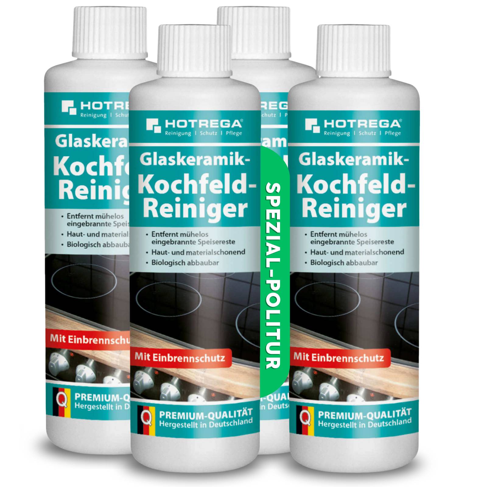 HOTREGA Glaskeramik Kochfeld Reiniger 250ml Set - Menge:4