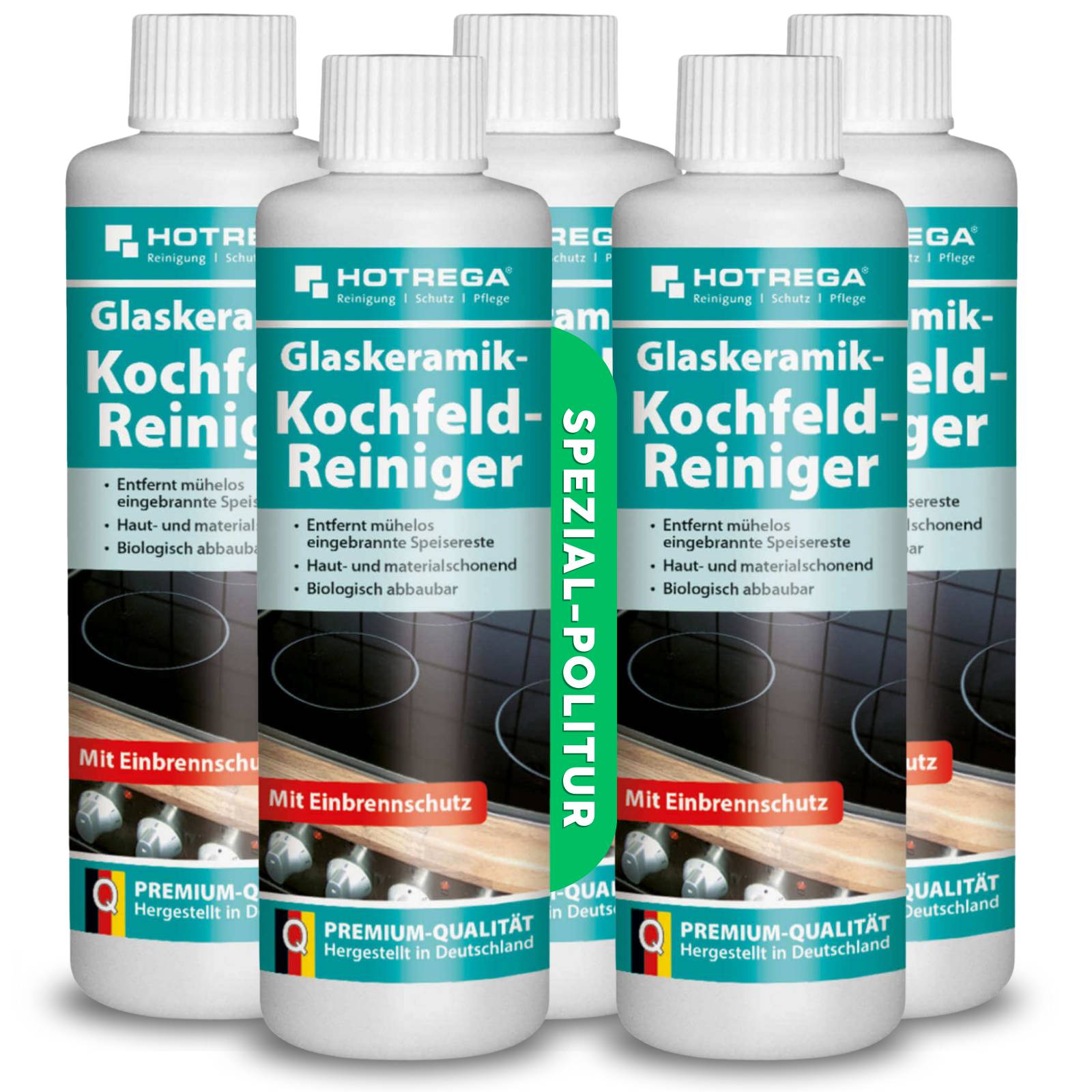 HOTREGA Glaskeramik Kochfeld Reiniger 250ml Set - Menge:5