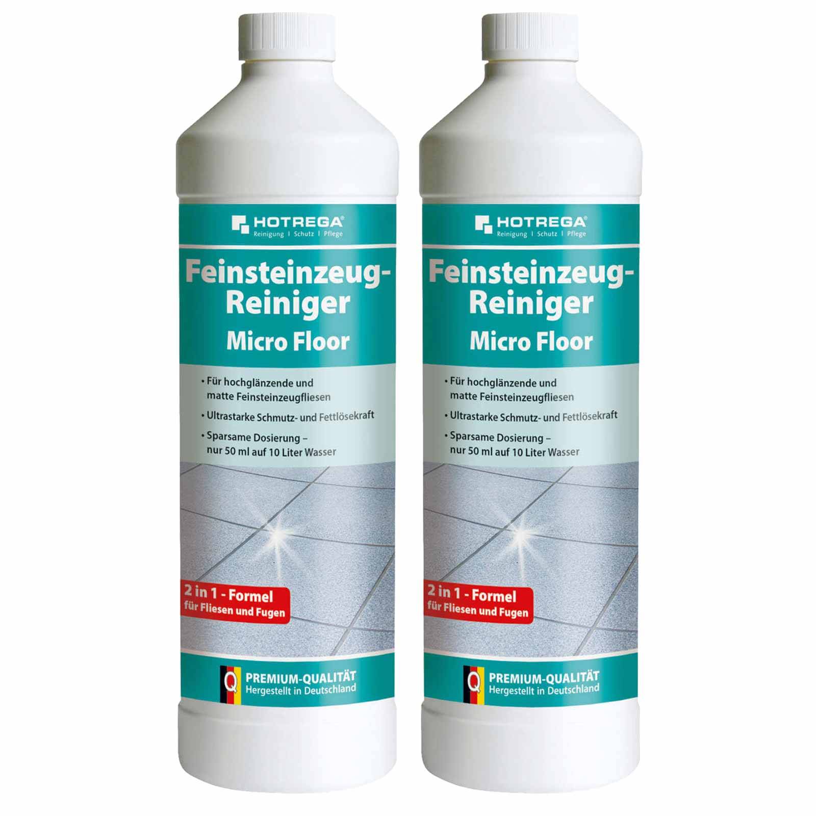 HOTREGA Feinsteinzeug Reiniger Microfloor 1L Konzentrat Set - Menge:2