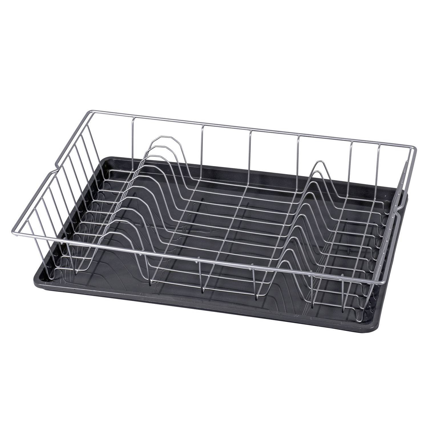 Metaltex 320645068 Geschirrspülkorb "Colonia" mit Abtropfschale, 48 x 30 cm, anthrazit/silber