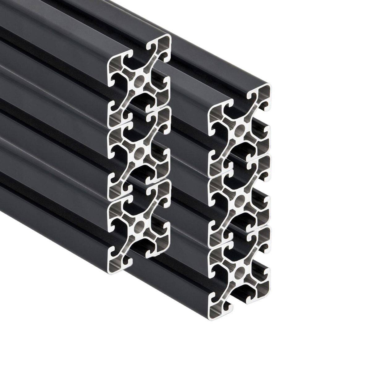 SCHMIDT systemprofile 6 Stück 2000mm Aluminium-Profil 40x40mm Nut 8 Strebenprofil Anthrazit 4040 Aluprofil Konstruktionsprofil 2m