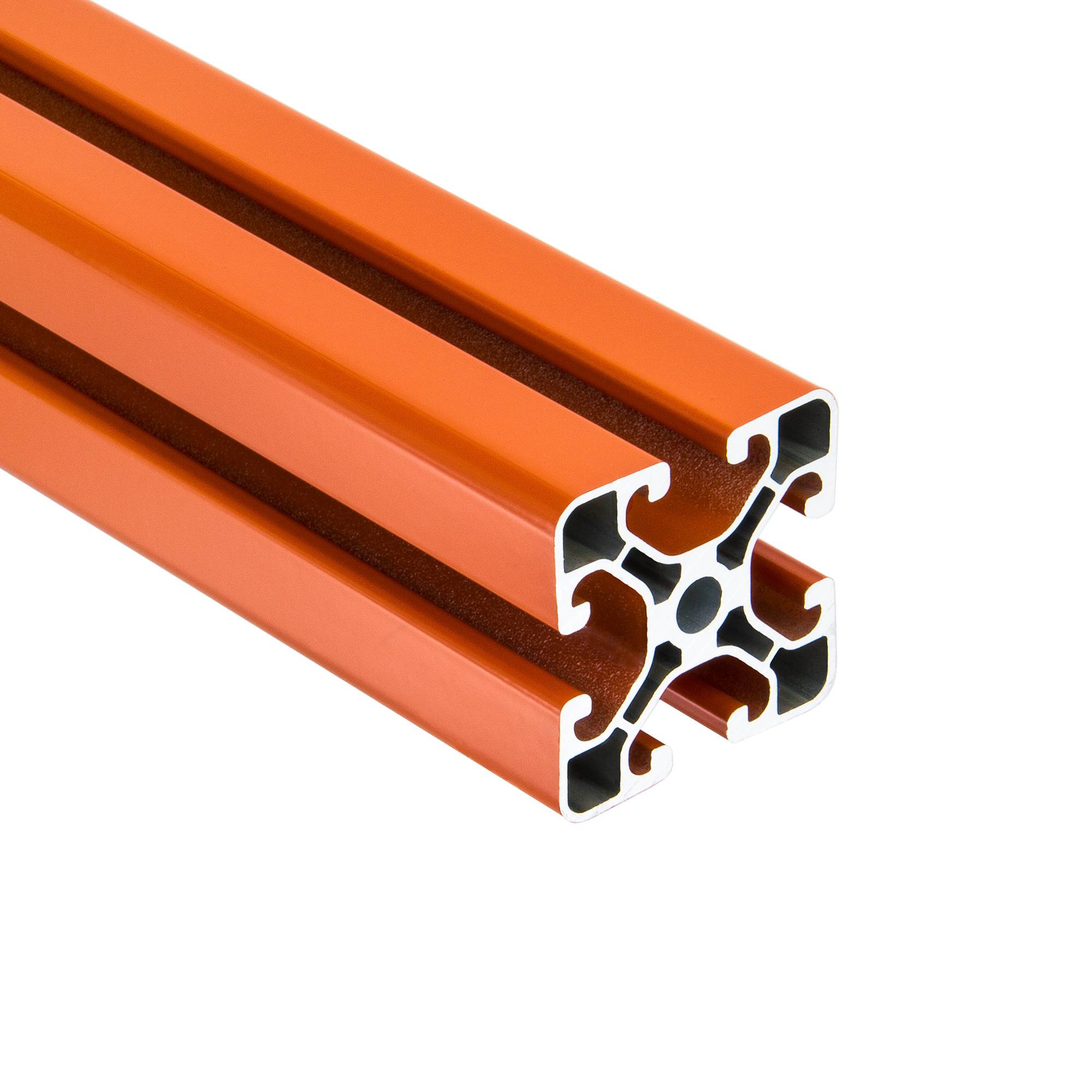 SCHMIDT systemprofile Aluprofil 40x40 mm Nut 8 Typ I - 2000 mm - Aluminiumprofil Orange pulverbeschichtet, Strebenprofil 4040, Konstruktionsprofil