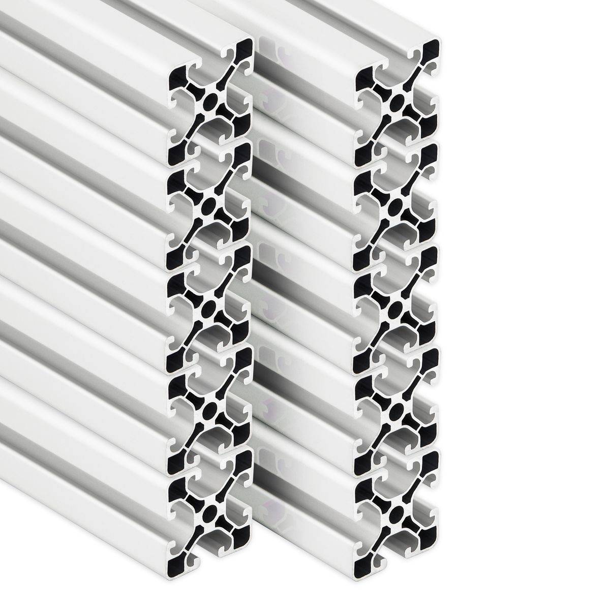 SCHMIDT systemprofile 10 Stück 2000mm Aluminium Profil 40x40mm Nut 8 Strebenprofil Weiß 4040 Aluprofil Konstruktionsprofil 2m