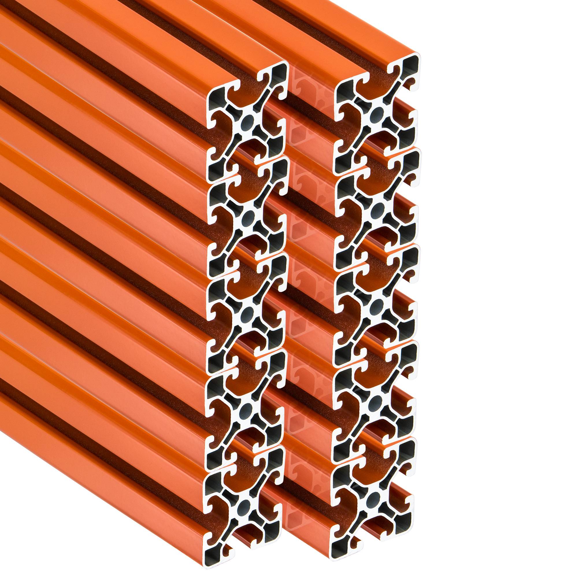SCHMIDT systemprofile 10 Stück 2000mm Aluminium Profil 40x40mm Nut 8 Strebenprofil Orange 4040 Aluprofil Konstruktionsprofil 2m