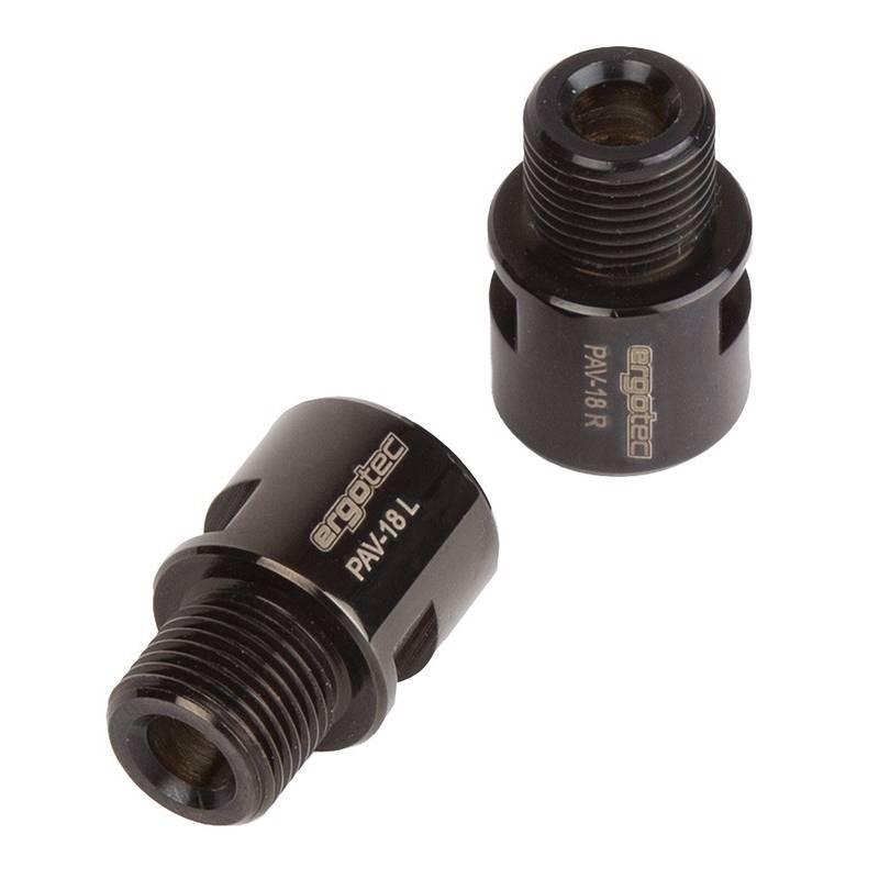 ergotec Pedalachsverlängerung Edelstahl für 9/16", schwarz (1 Paar)