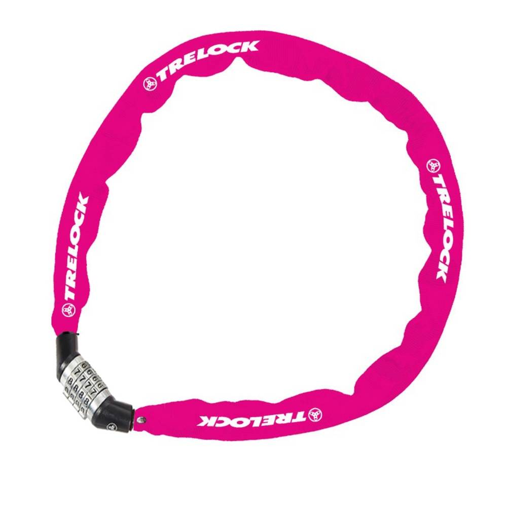 Trelock 8004389 Kettenschloss Kombi 60cm, Ø 4mm BC 115/60/4, ohne Halter, pink
