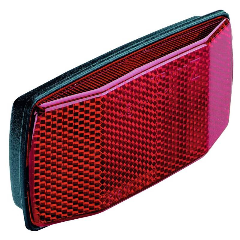Busch & Müller Gepäckträgerrückstrahler mit 2 Bolzen 80 mm, schwarz/rot