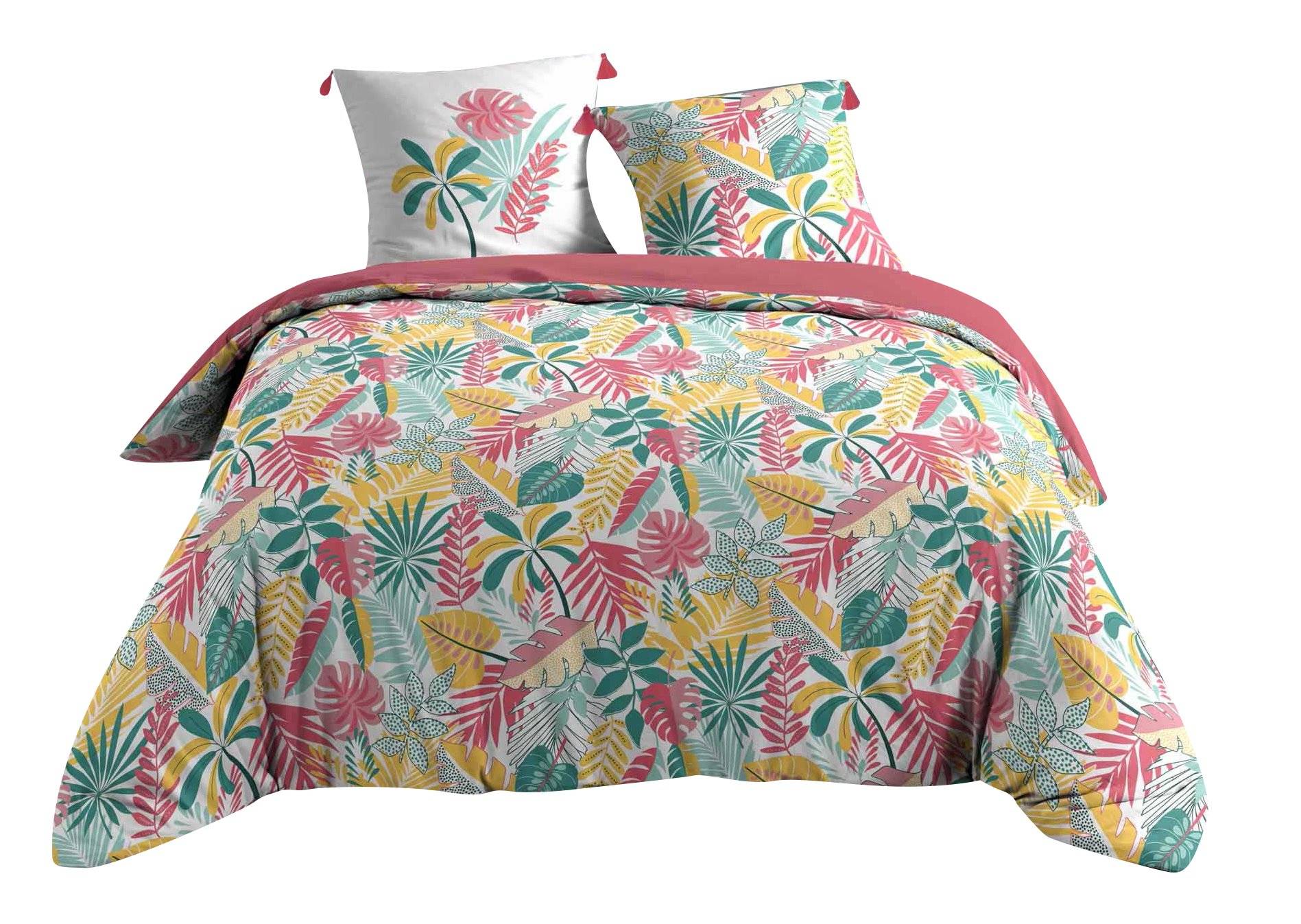 Bettwäsche 3 tlg. 240 x 220 CM 57 Fäden ALLOVER PINKY