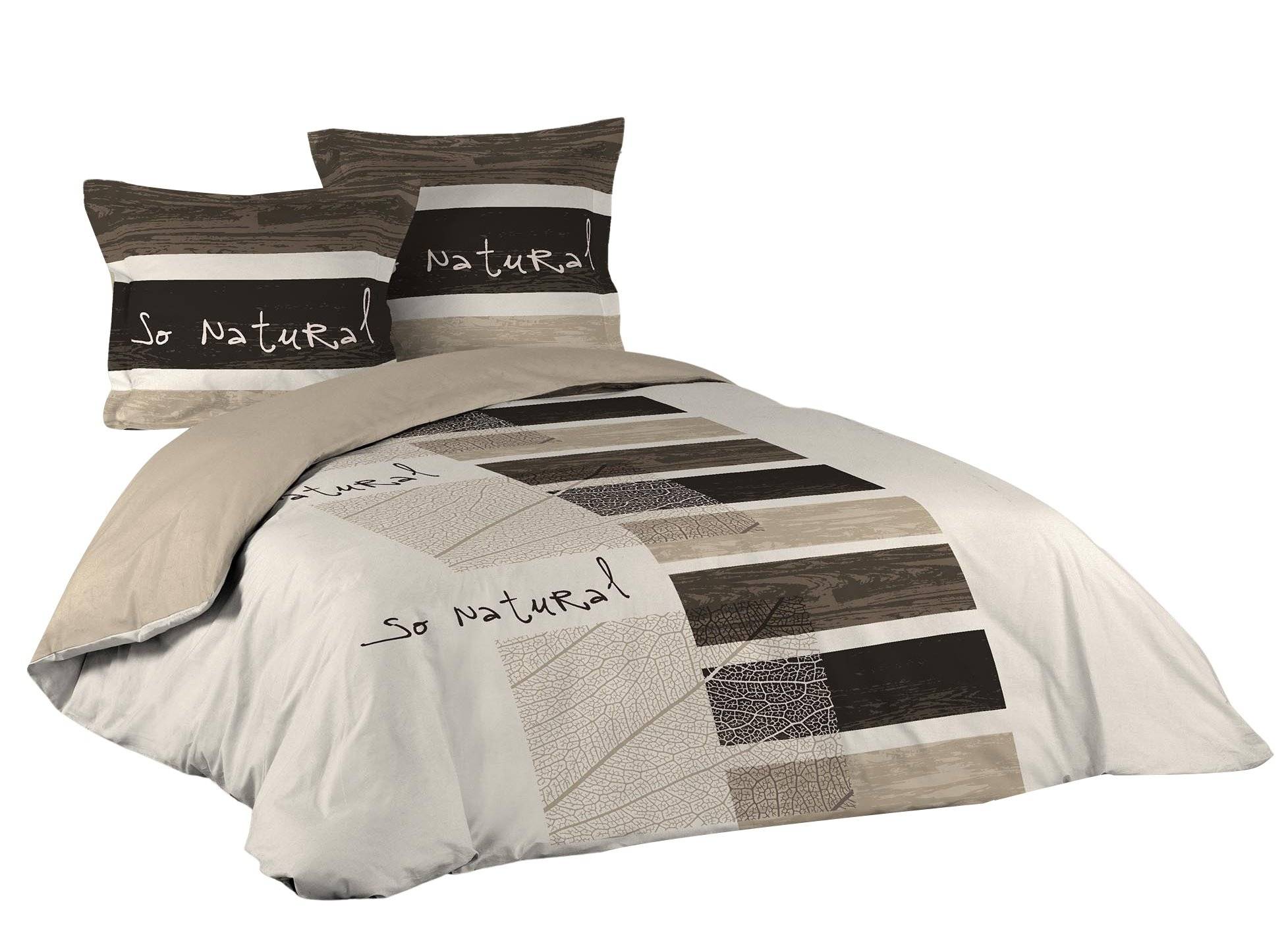 Landhaus Wende Bettwäsche 260x240 Baumwolle Bettgarnitur 3tlg. Übergröße Decke