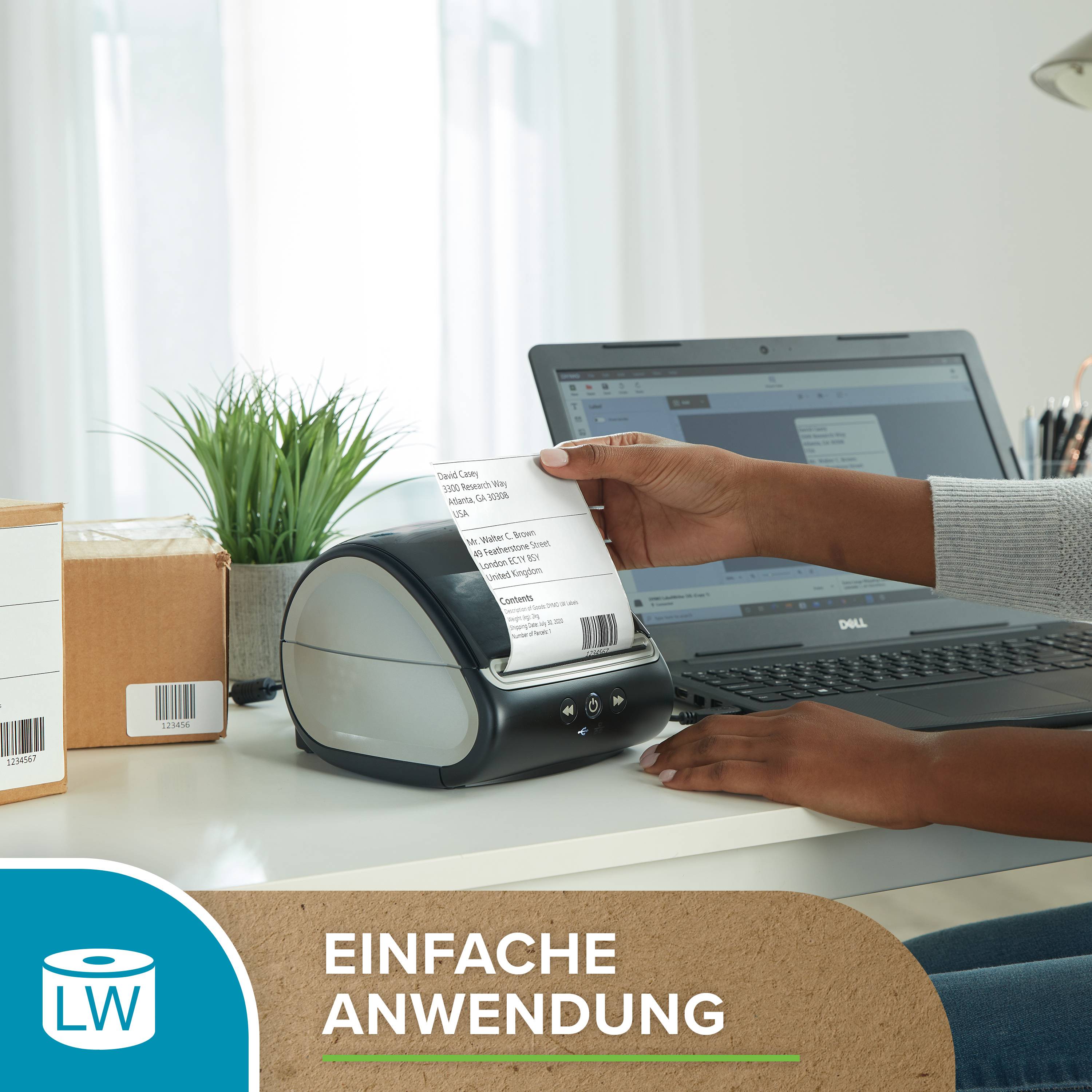 Dymo LabelWriter Extra Large - Permanenter Klebstoff - Schwarz auf Weiß - 102 x 210 mm 140 Etikett(en) (1 Rolle(n)