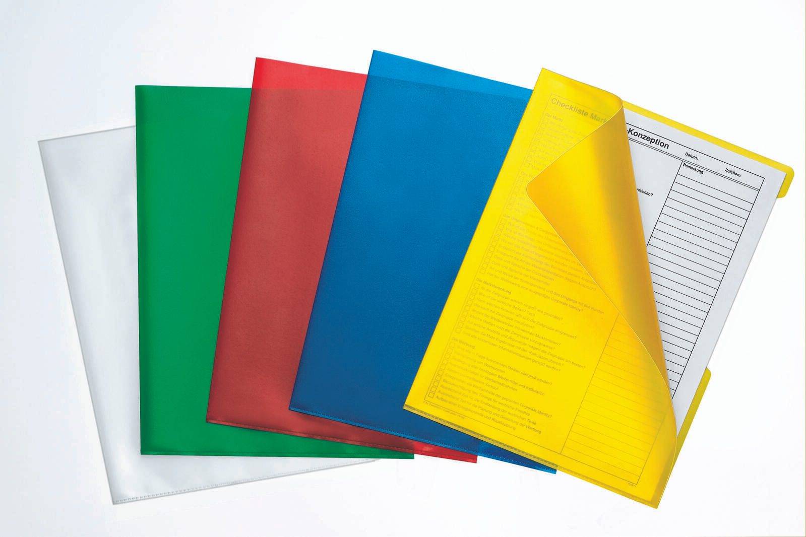 Durable 10 Sichthüllen farbsortiert genarbt