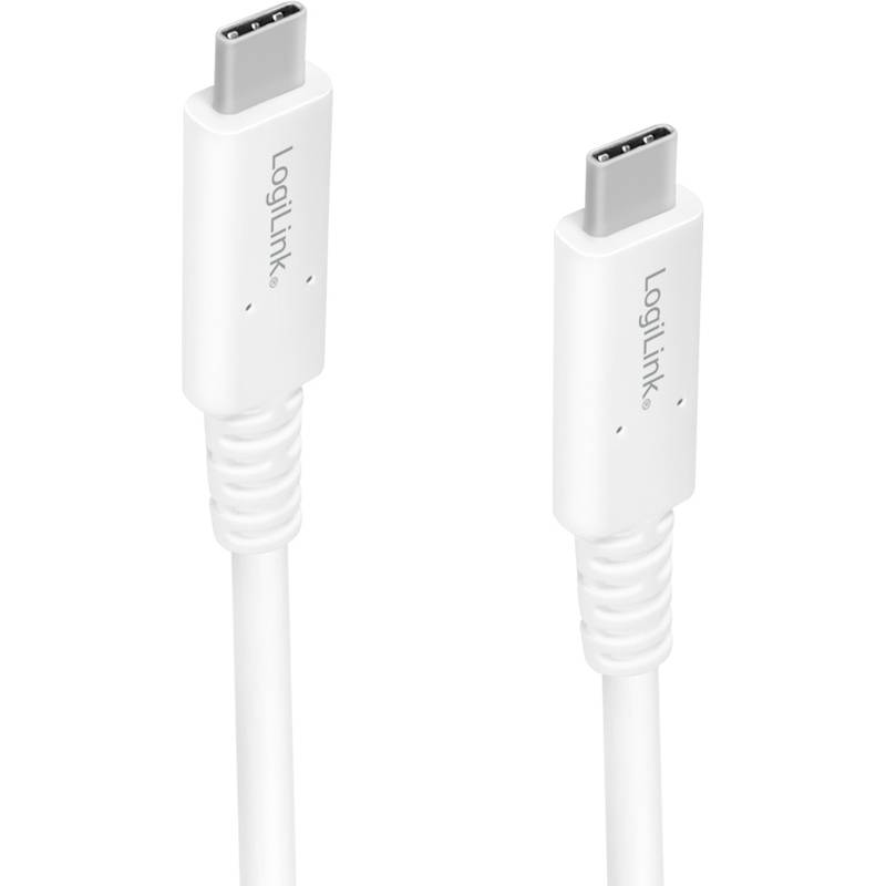 LogiLink USB-Kabel - USB-C (M) zu USB-C (M) - USB4 Gen3x2 - 20 V - 5 A - 0.8 m -