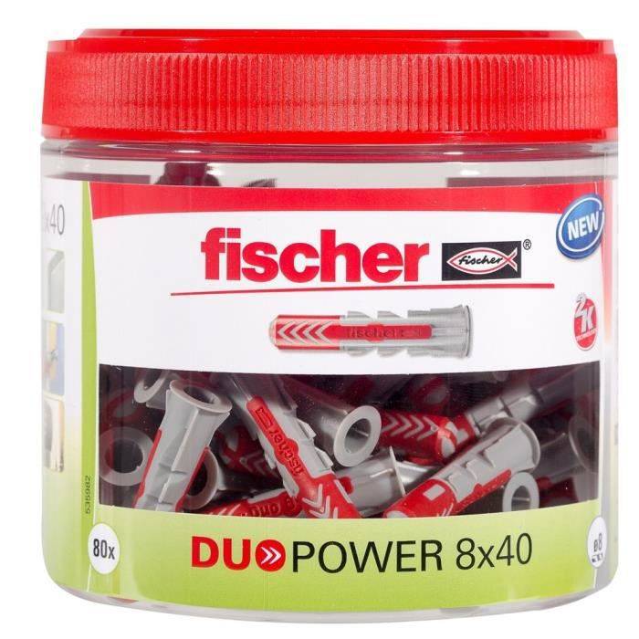 FISCHER - DuoPower 8x40 mm Vollmaterialdübel - RounBox à 80 Stück