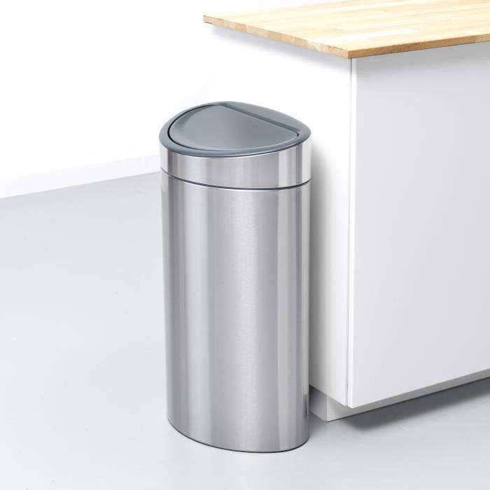 BRABANTIA Touch Bin Abfallbehälter - Mattstahl - 40L
