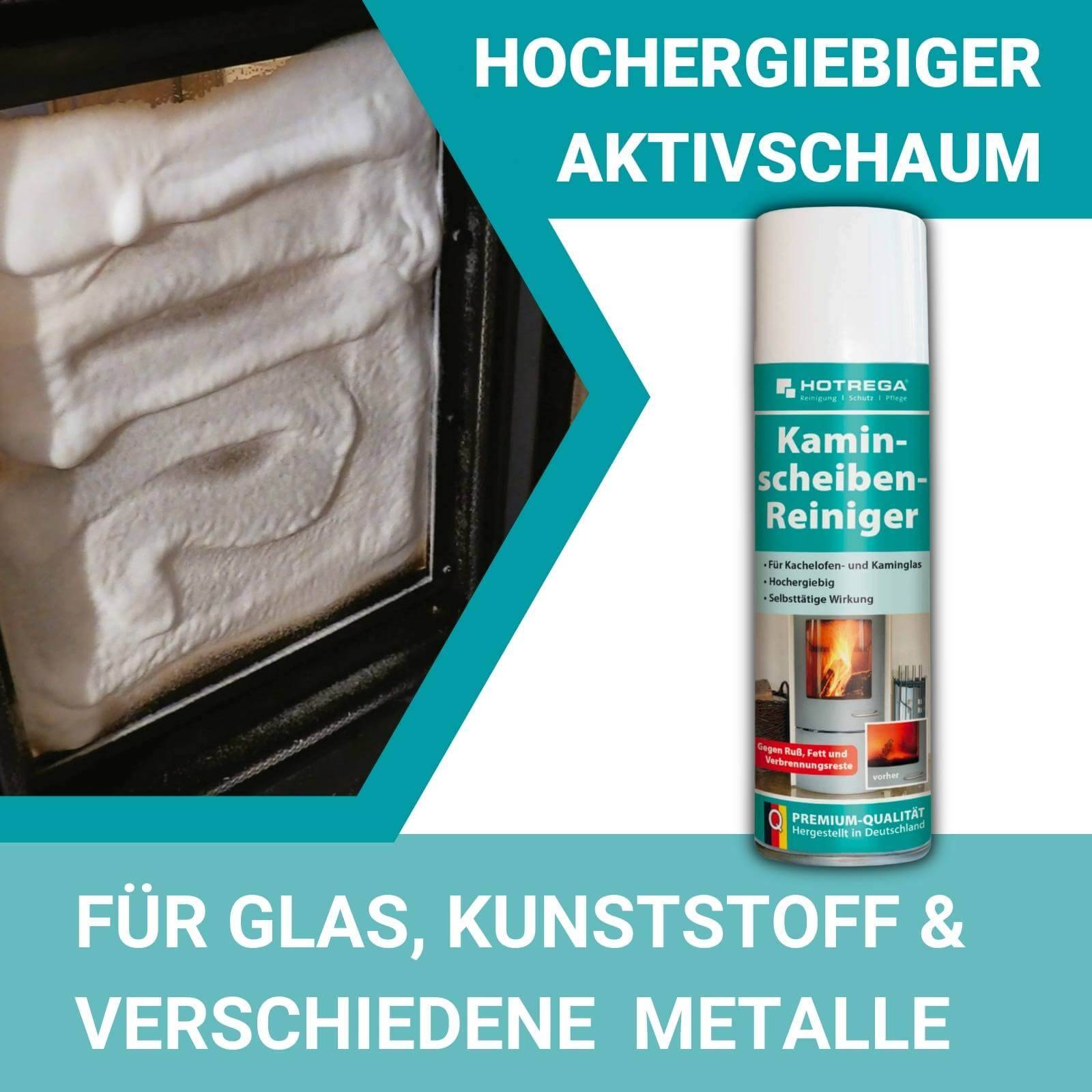 HOTREGA Kaminscheiben Reiniger 300ml inkl. Handschuhe Gr. 10