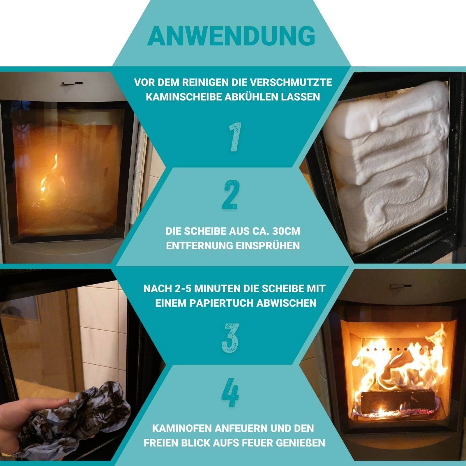 HOTREGA Kaminscheiben Reiniger 12x 300 ml