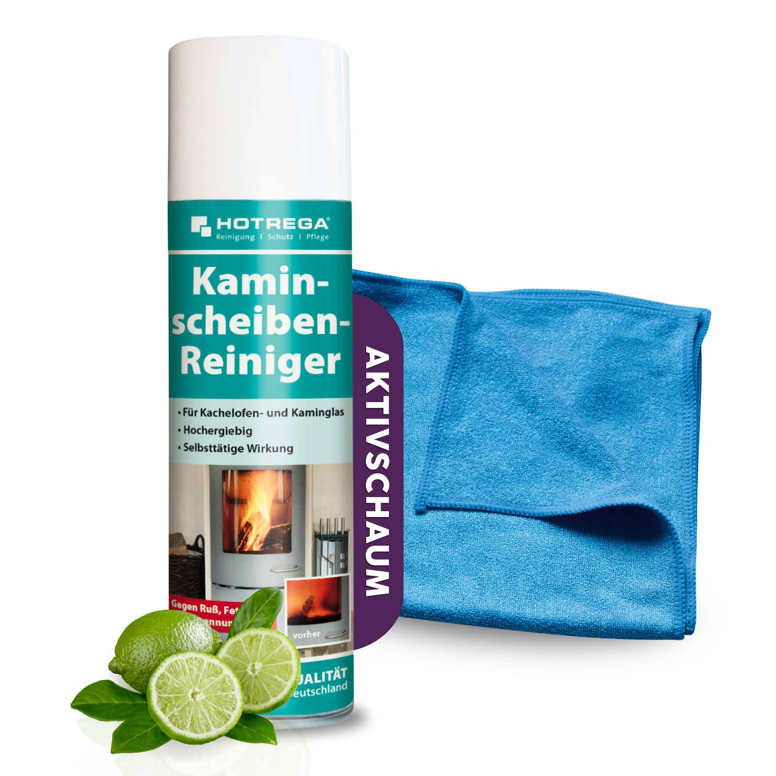 HOTREGA Kaminscheiben Reiniger 300 ml inkl. Microfasertuch