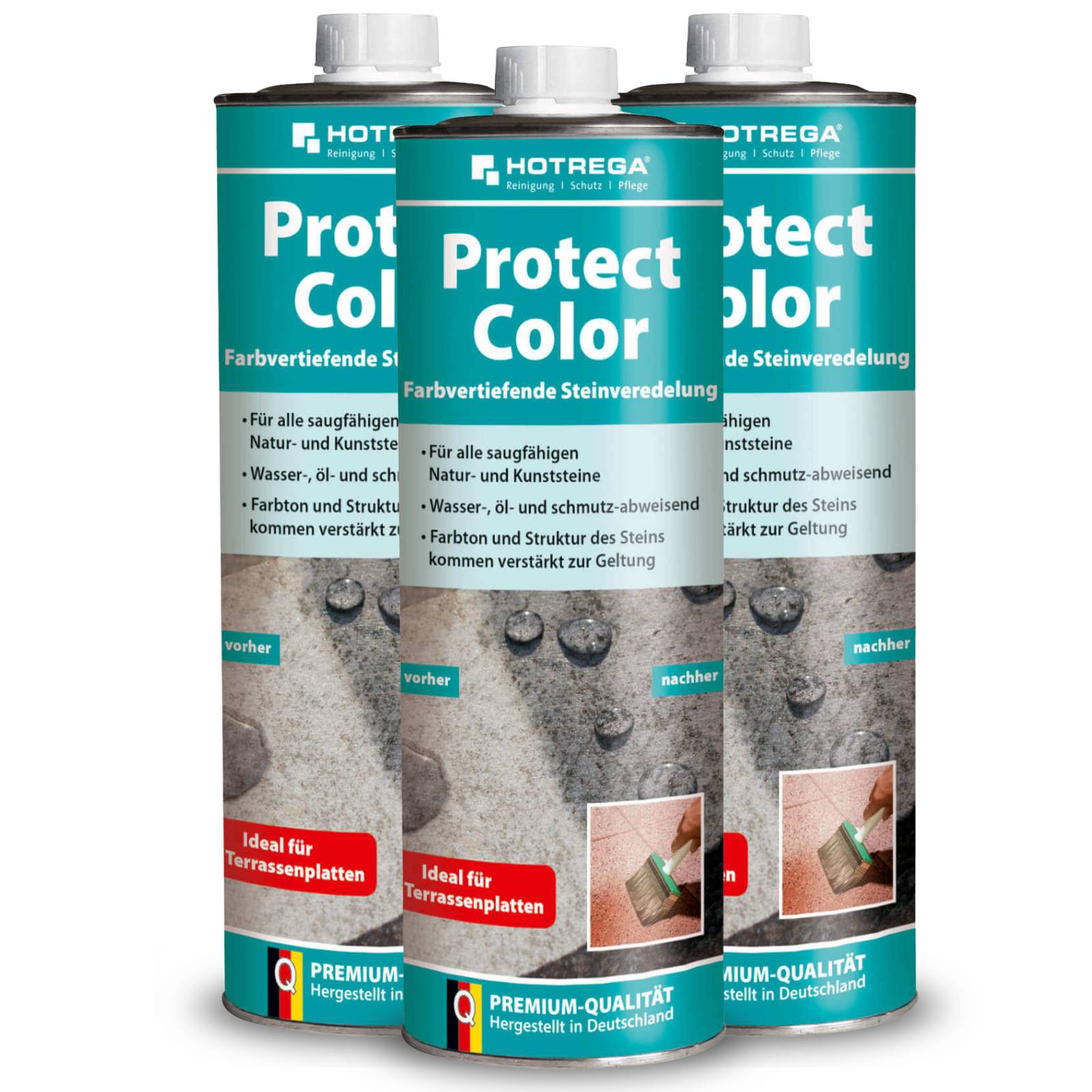 HOTREGA Steinimprägnierung Protect Color farbvertiefend 1L Sets - Menge:3