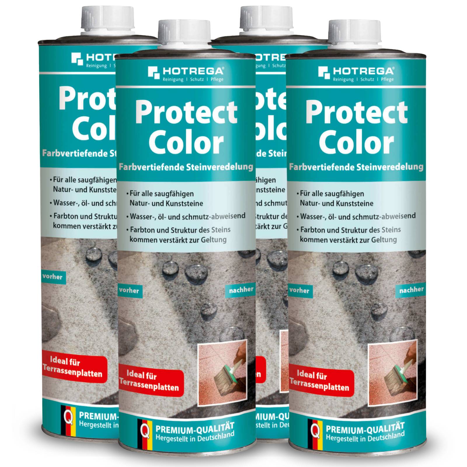 HOTREGA Steinimprägnierung Protect Color farbvertiefend 1L Sets - Menge:4