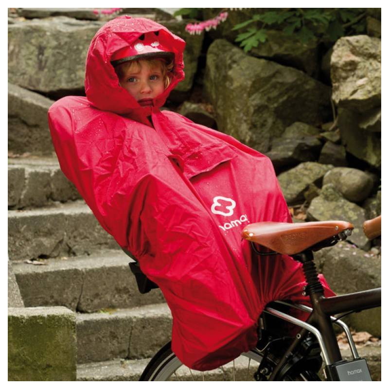 Hamax 590002 Regenponcho für das Kind im Sitz, rot