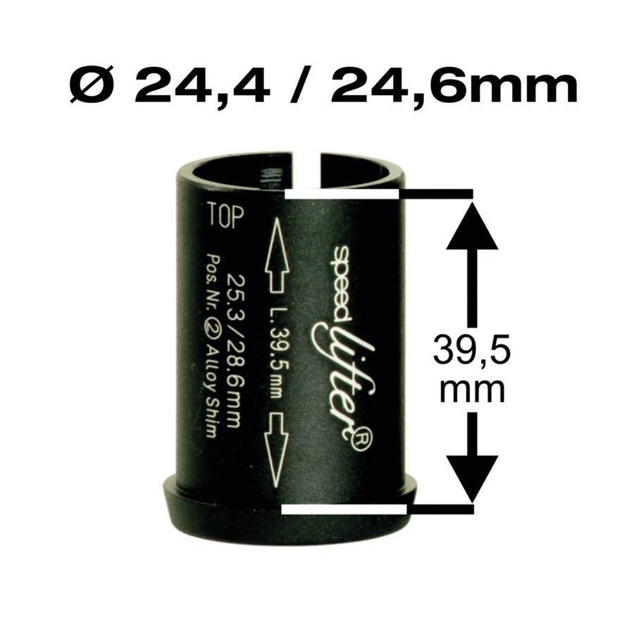 by.schulz 10107 Speedlifter Reduzierhülse 1 1/8" Ahead Ø24,4/24,6mm, 39,5mm Höhe, schwarz, schwarz (1 Stück)