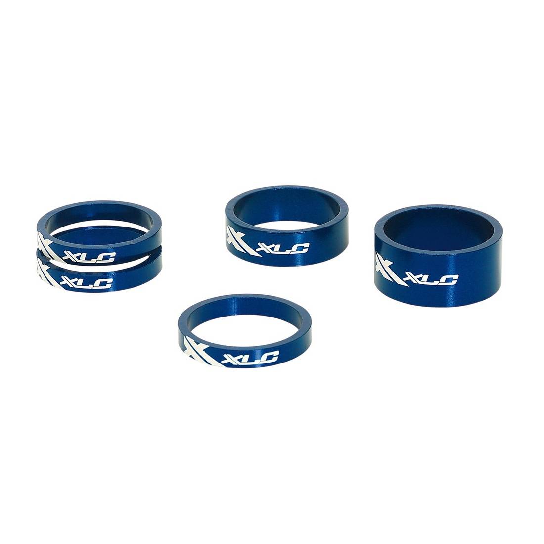 XLC AS-A02 A-Head Spacer-Set 3 x 5, 1 x 10, 1 x 15mm, 1 1/8, blau, 5-teilig (1 Set)