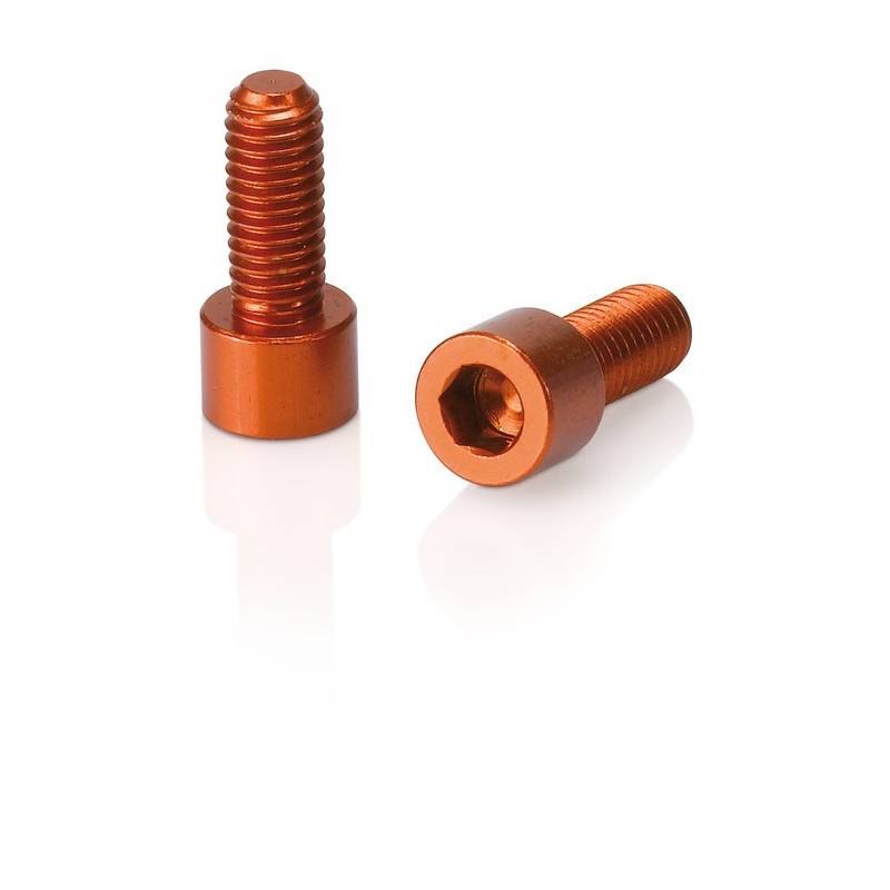 XLC BC-X02 Schrauben für Trinkflaschenhalter Aluminium 7075, M 5 x 17 mm, orange (2er Pack)