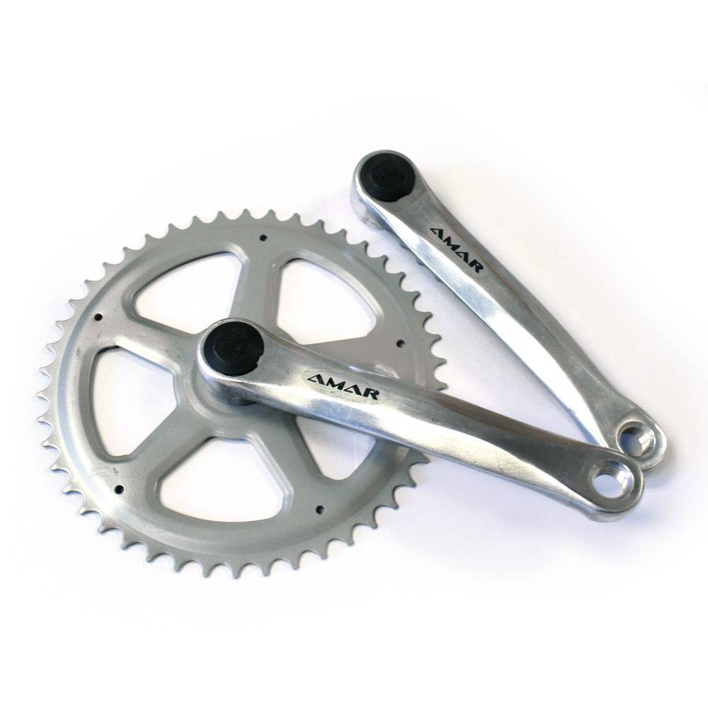 Kettenradgarnitur, Alu, 170mm, 44 Zähne,ISO-4-Kant, silber (1 Set)