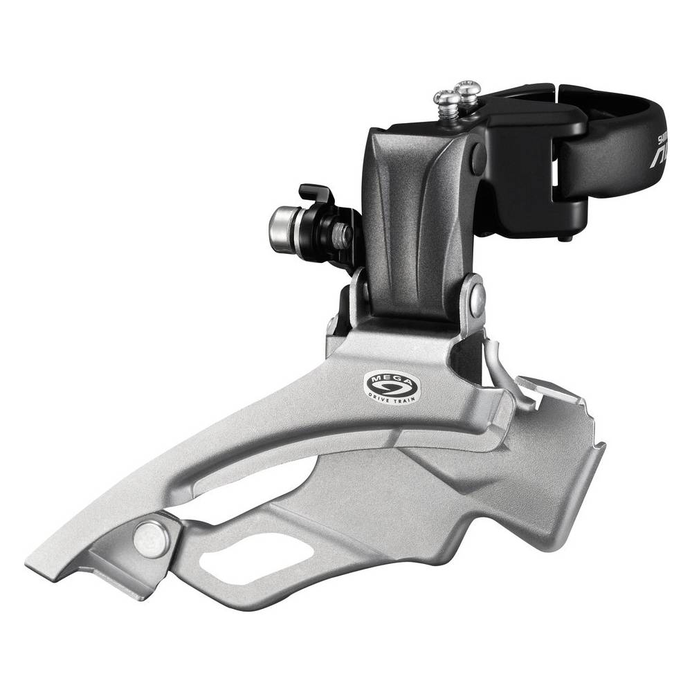 SHIMANO FD-M371 Altus Umwerfer, Down-Swing, Dual Pull, 66-69°, 34,9/31,8/28,6 mm, schwarz/silber