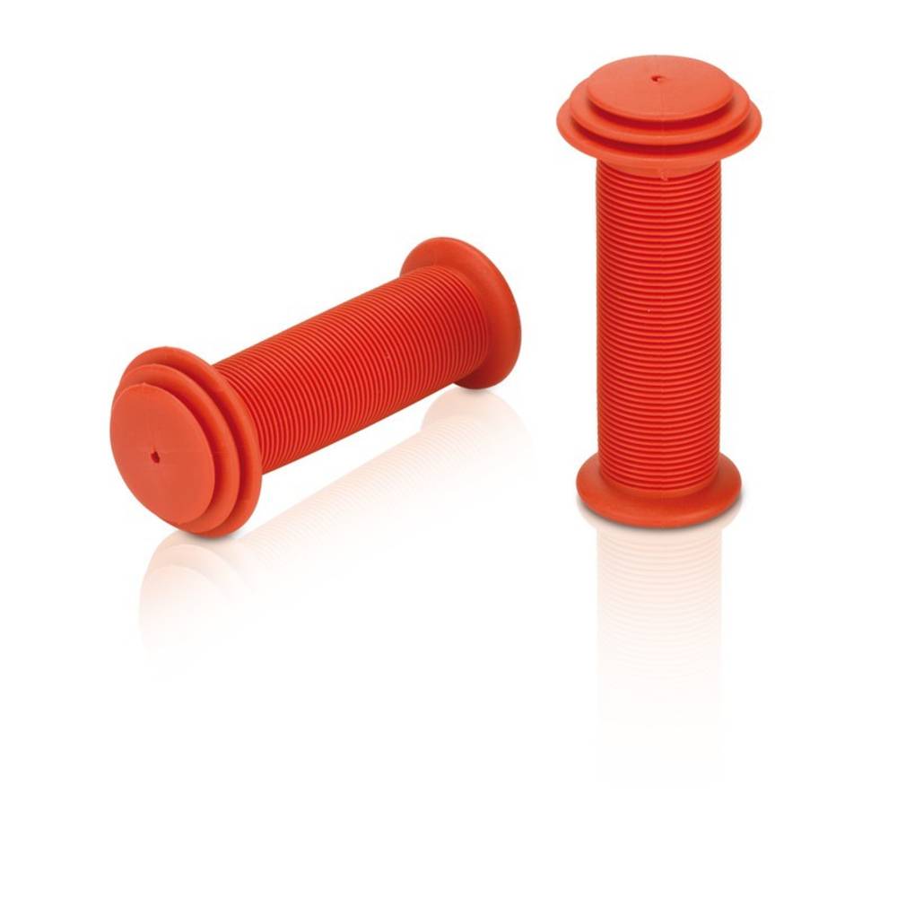 XLC GR-G18 Kindergriffe mit Prallschutz, Lamellen, 100 mm, Ø 22 mm, rot (1 Paar)