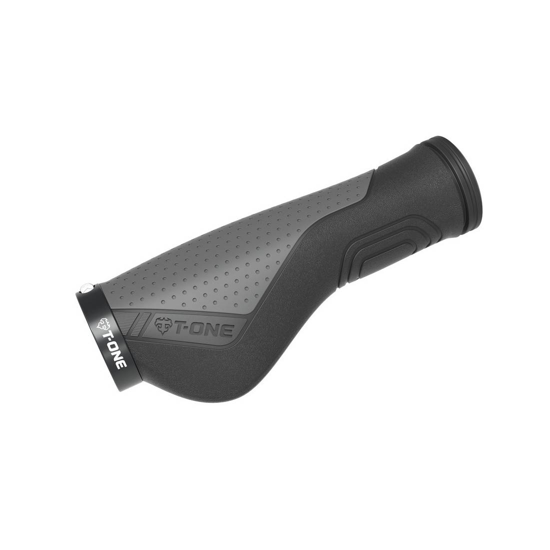 T-ONE T-GP63G Ripple Ergo Griffe, 1x Schraubensicherung, 130 mm, schwarz/grau (1 Paar)