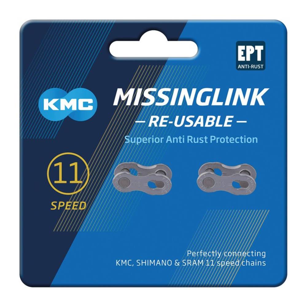 KMC Missinglink 11R EPT für Ketten 5,65 mm, 11-fach, re-usable, silber (2er Pack)