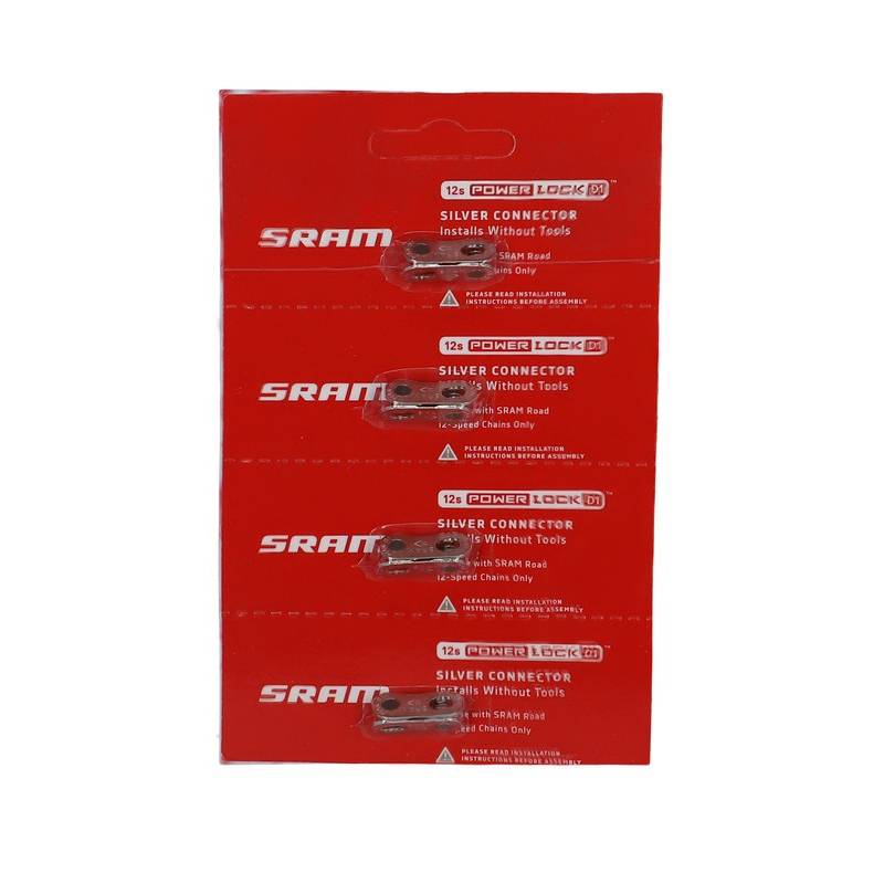 SRAM Kettenverschlussglied Road Power Lock 12-fach, D1, silber (4er Pack)