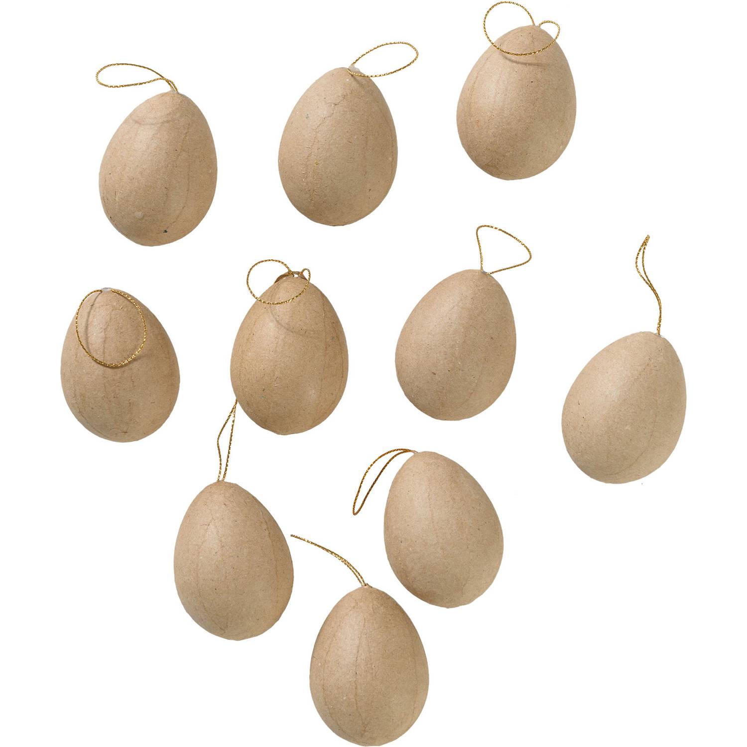 EDUPLAY 210264 Karton-Eier mit Aufhänger, 6 x 4 cm, natur, 10-teilig (1 Set)