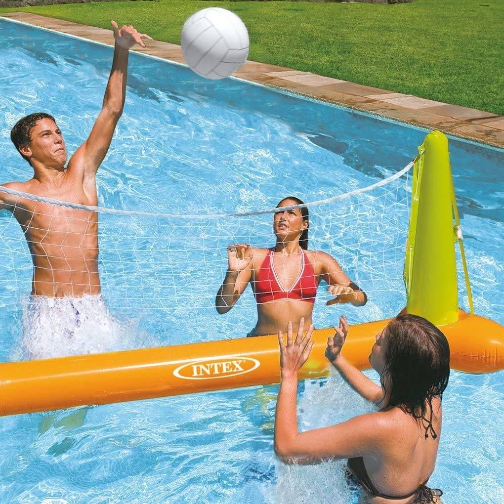 INTEX Poolgame 3er Set - Fun Goals + Volleyball + Floating Hoops inkl. Ball