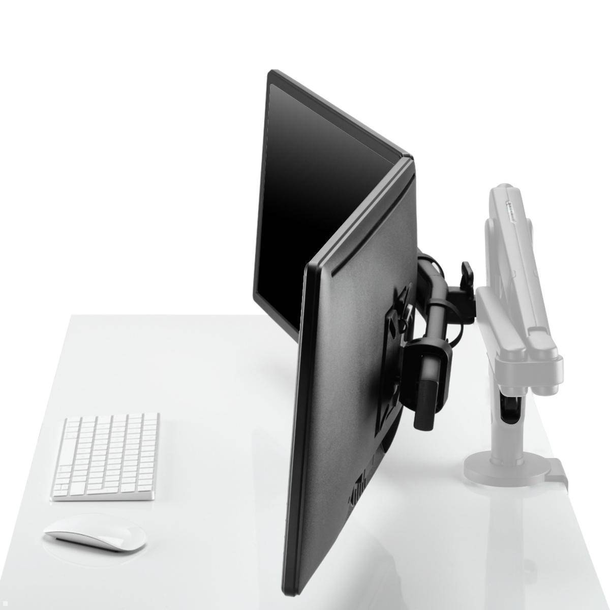 CBS Ollin Monitorhalterung für 2 Monitore mit Tischklemme, silber