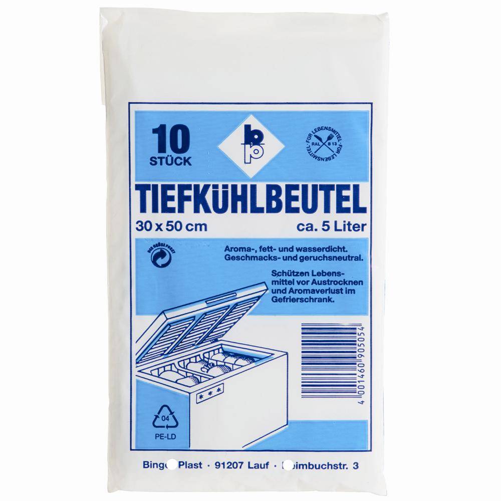 Tiefkühlbeutel 30 x 50 cm, 5 Liter, transparent (10er Pack)