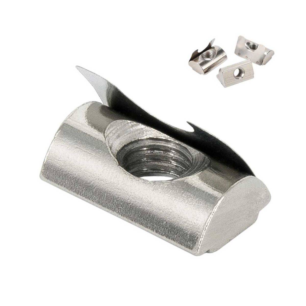 SCHMIDT systemprofile 10x Nutenstein M8 Nut 8 Gleitmutter mit Steg und Feder einschwenkbar Befestigungsmaterial Aluprofil-Zubehör