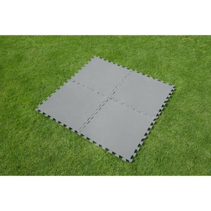 BESTWAY Pool-Bodenplanen grau, 9 Stück, 50 x 50 cm, 2,25 m² überdachte Fläche