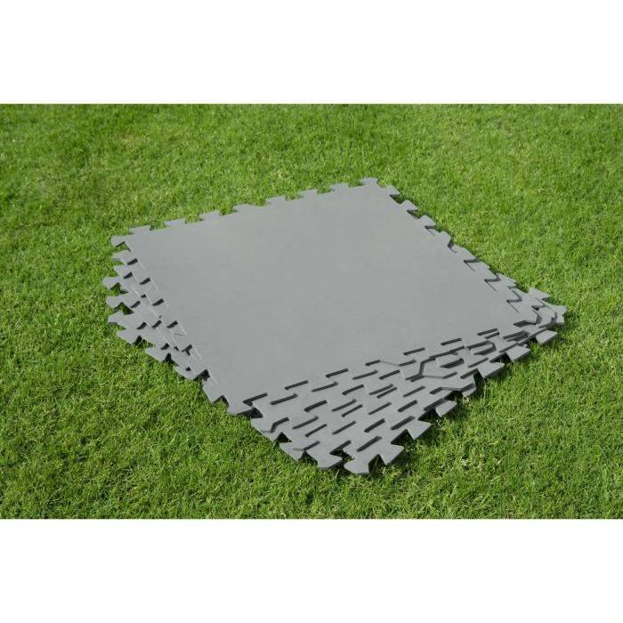 BESTWAY Pool-Bodenplanen grau, 9 Stück, 50 x 50 cm, 2,25 m² überdachte Fläche