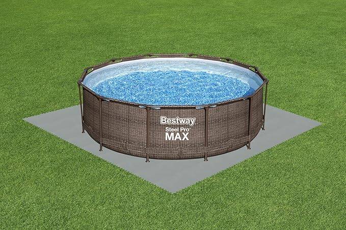 Bestway Flowclear Pool-Bodenschutzfliesen Set, grau, 9 Stück á 50 x 50 cm