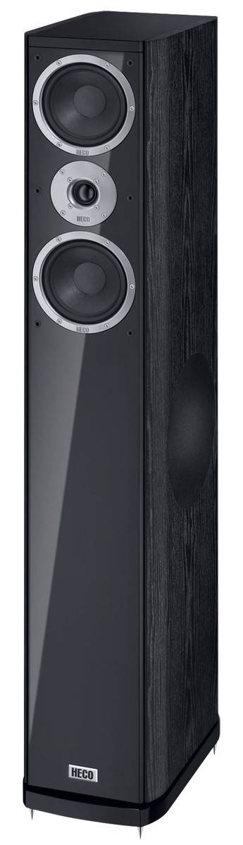 Heco Music Style 800, Standlautsprecher, 3 Wege Bassreflex mit Sidefire-Bass, Farbe: schwarz, 1 Paar Neu-Ware
