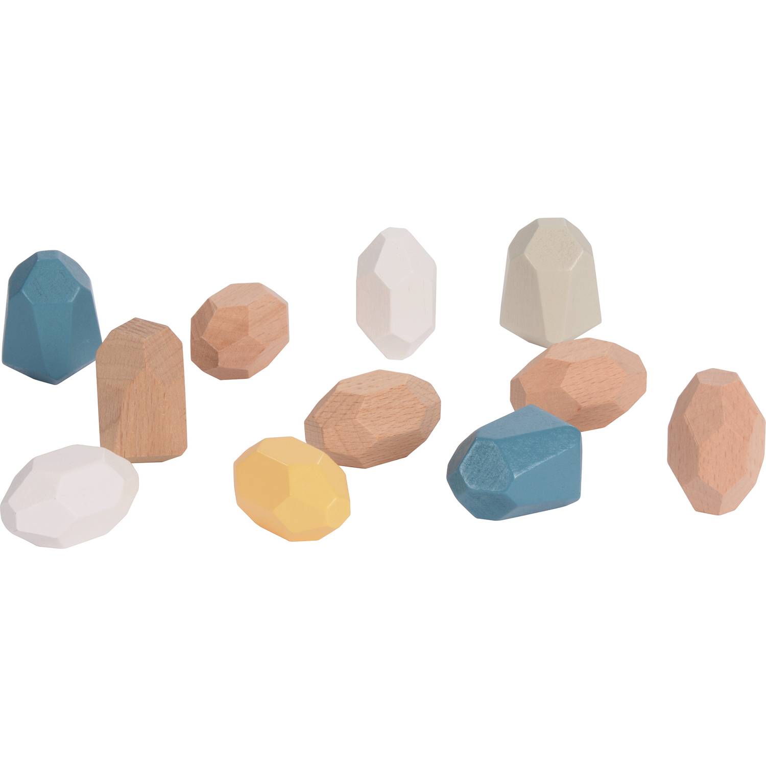 EDUPLAY 120740 Wackelblocks, Birkenholz, bunt, 36-teilig (1 Set)